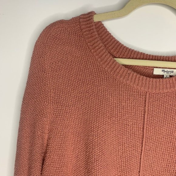 MADEWELL Just Right Pink Pullover Waffle Knit Sweater Sz S - Picture 3 of 11